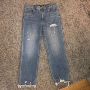 Express Cropped Straight High Rise Jeans